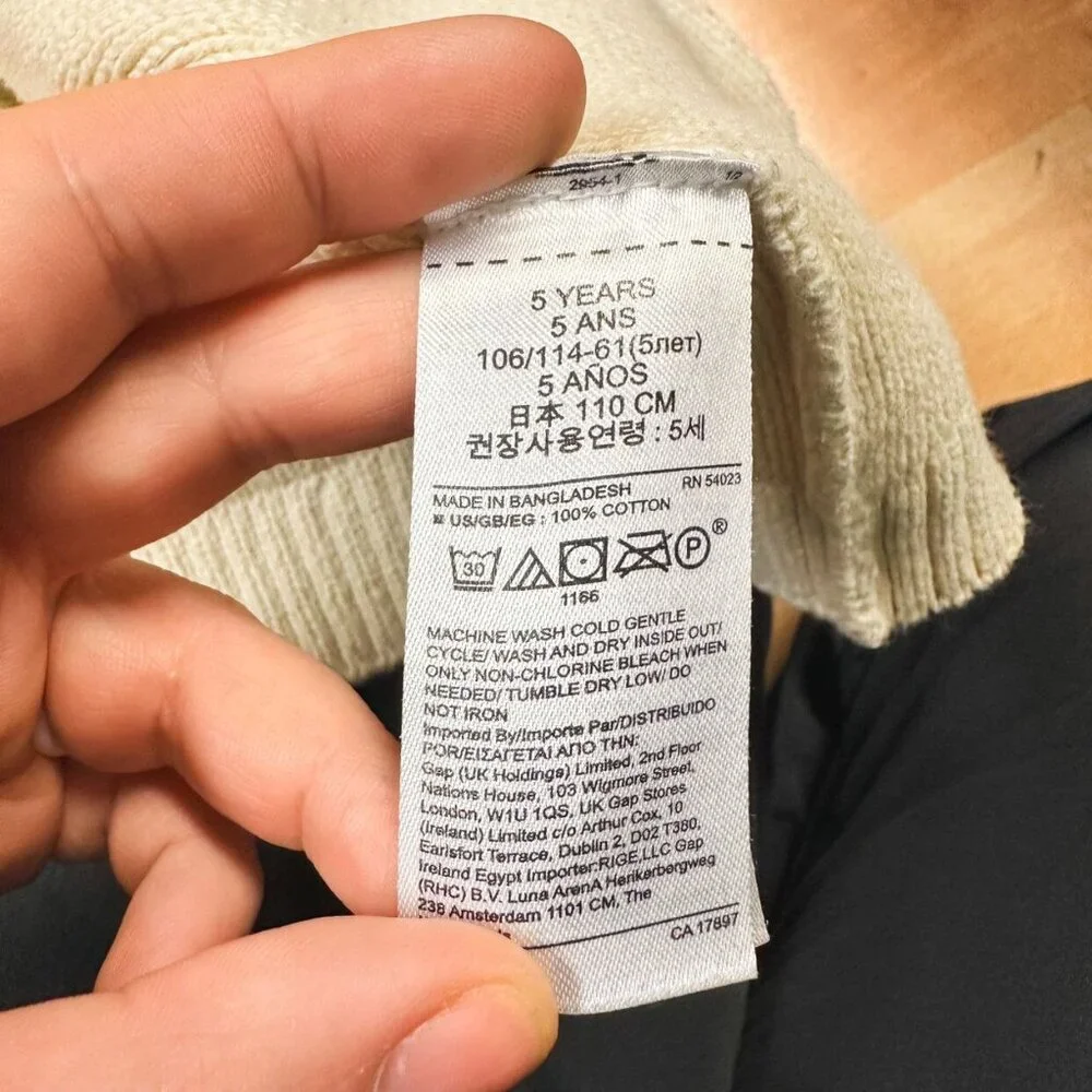 Baby Gap Cream Cableknit Sweater Size 5